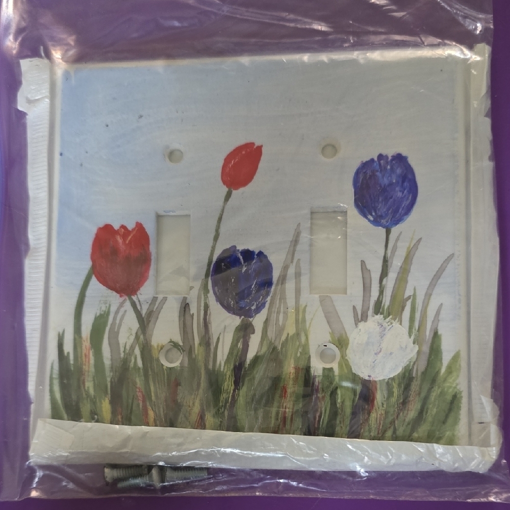 Floral Painted Light Switch Cover